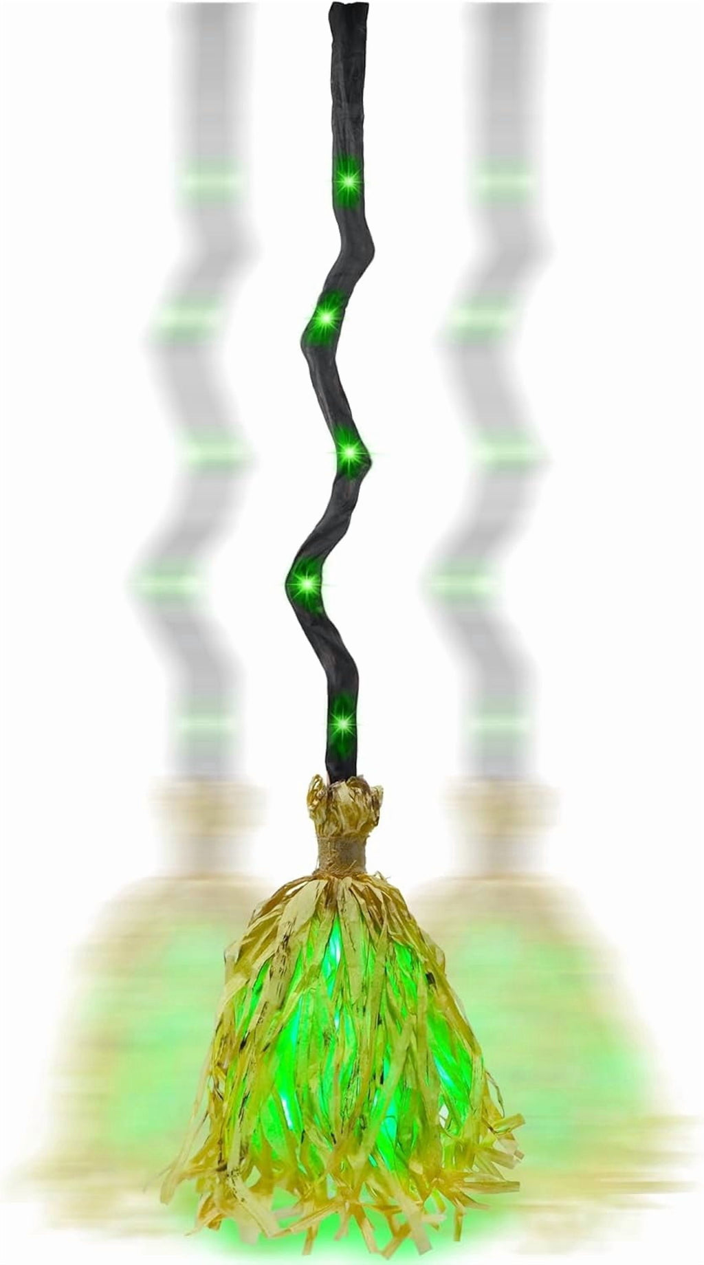 Anmrize 35" Animated Witches Broom Halloween Decor Magic Witch Broomstick | Moving, Sound/Touch Activated, Light up, Spooky Sounds, Dancing, for Indoor & Outdoor Porch, Halloween Party Decorations