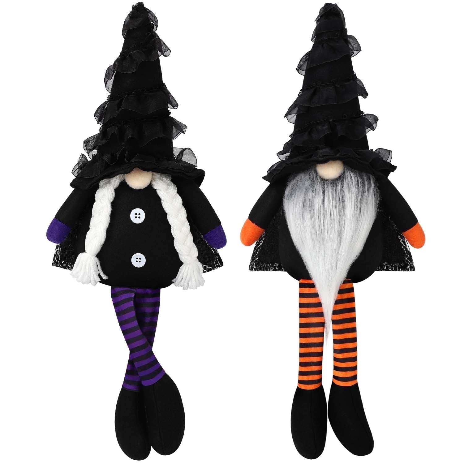 Ayieyill 2 Pack Halloween Gnomes Plush Decor, Halloween Gnome Decoration Gifts, Handmade Tomte Swedish Gnome Nisse Scandinavian Gnomes Orange