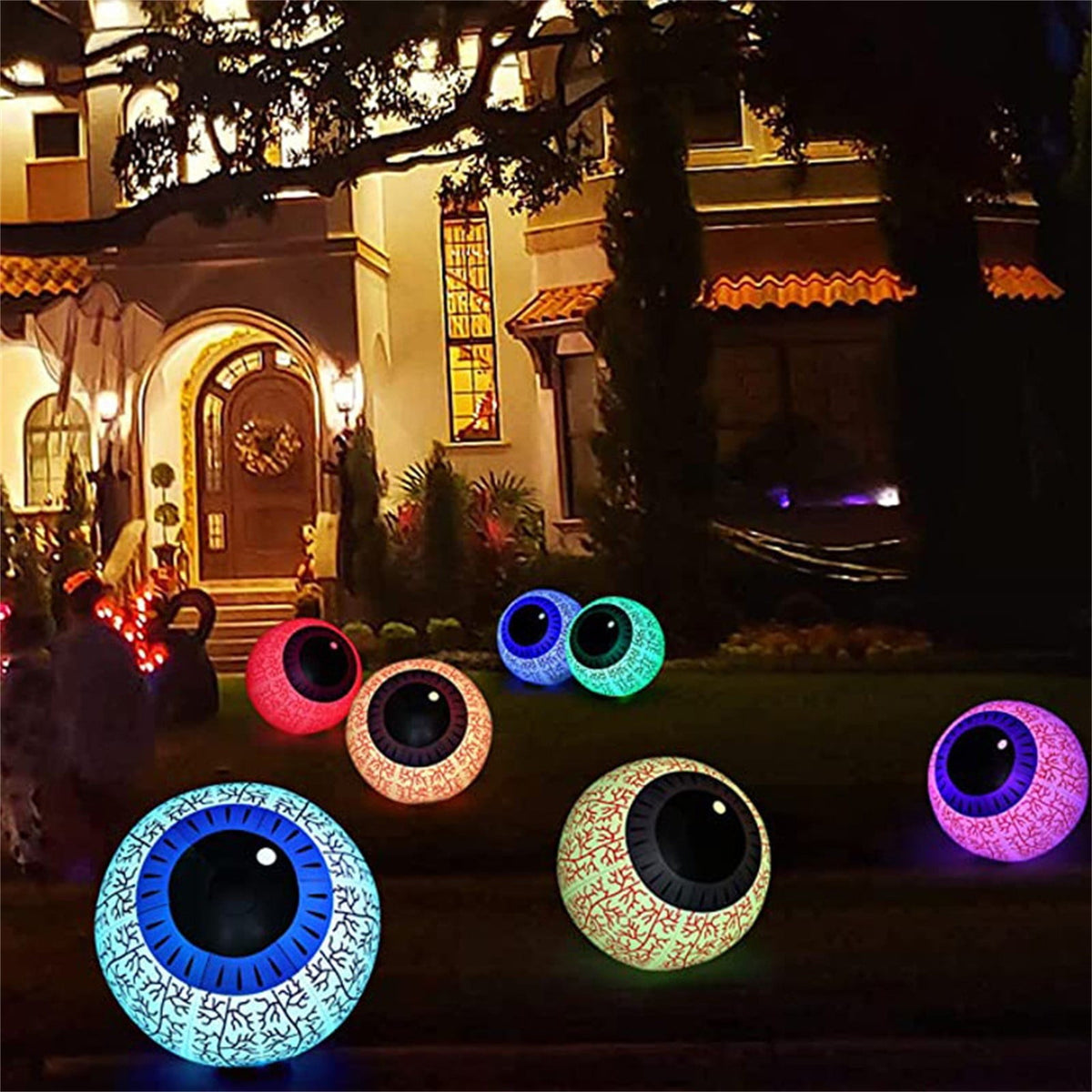 BGZLEU Halloween Inflatable Eyeball Lights Halloween PVC Inflatable Horror Ghost Garden Decoration