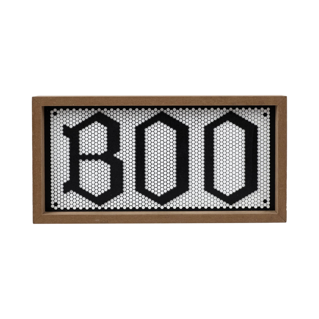 Boo Framed Tabletop Sign Decoration, Black and White, 10" x 5", Halloween by Way To Celebrate