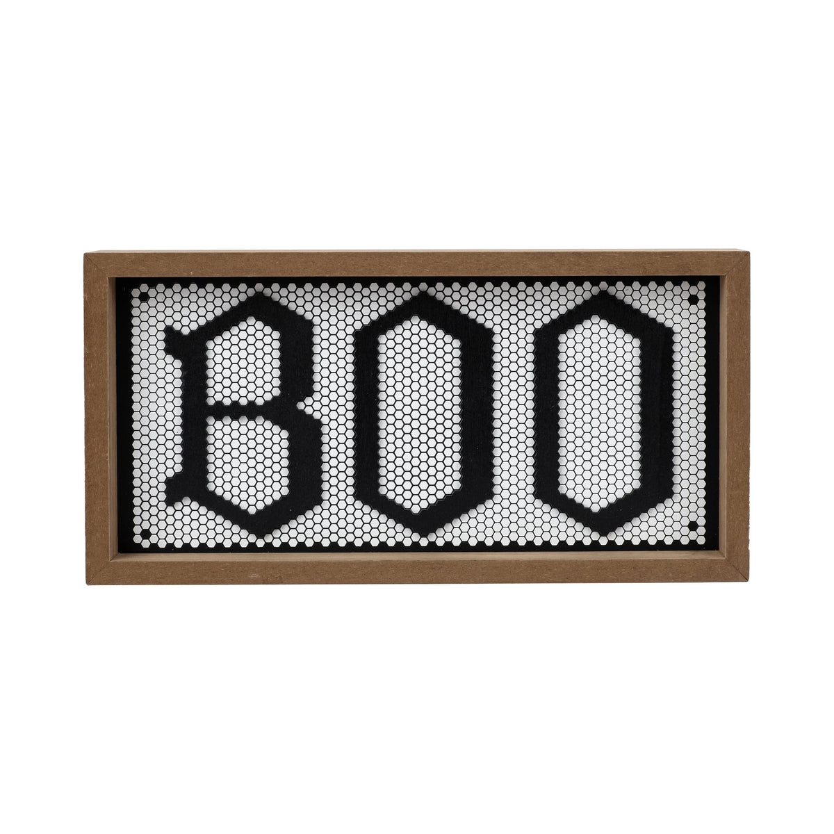 Boo Framed Tabletop Sign Decoration, Black and White, 10" x 5", Halloween by Way To Celebrate