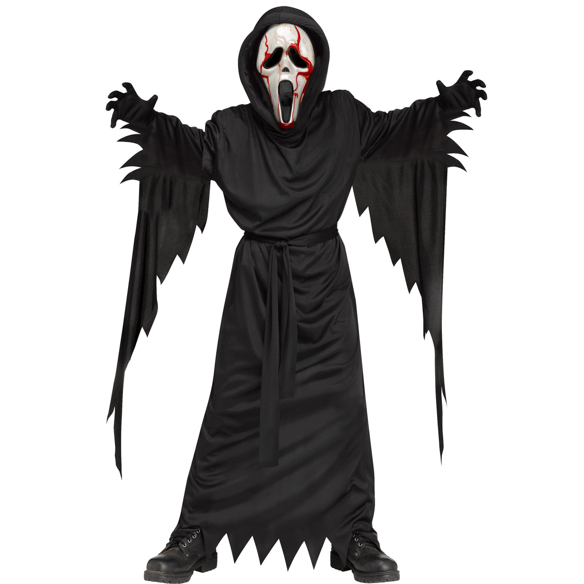 Officially Licensed Bleeding Ghost Face Halloween Costume for Children, Boys Size L (10/12), by Fun World