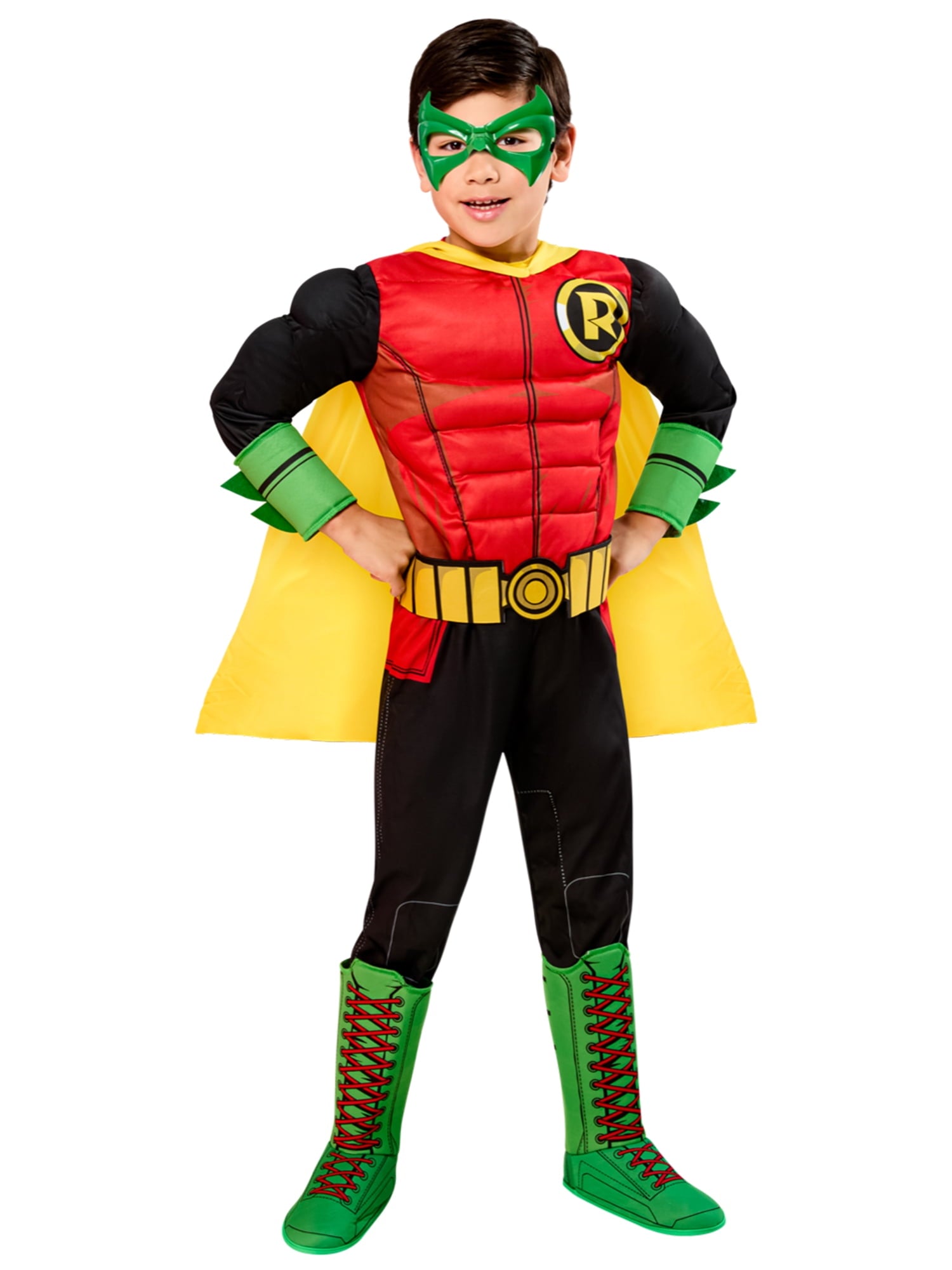 DC Super Heroes Robin Muscle Chest Costume for Kids by Rubies, Boys Small