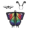 Butterfly Costume for Women - Halloween Cape Adult Wings with Mask and Antenna Headband