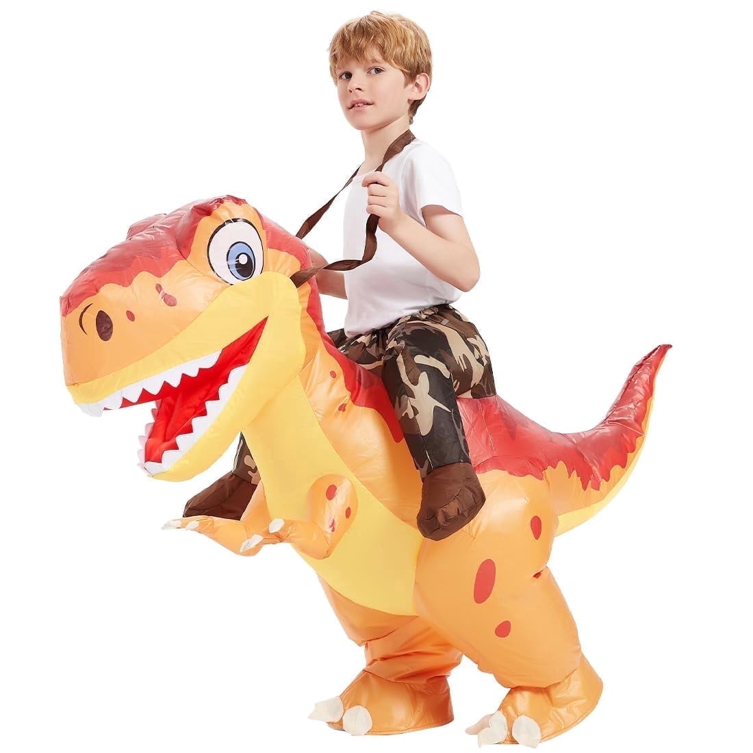 COMIN Kids Dinosaur Inflatable Costume Riding on Dinosaur Costume, Funny Child Inflatable Costume for Boys Girls Party Cosplay