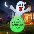 COMIN 6 FT Halloween Inflatable Ghost Trapped in Green Bottle LED Lighted Cute Blow Up Ghost for Indoor Outdoor Halloween Party