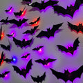 CQHVKQ 60 PCS Halloween Bats Decorations, Realistic 3D LED Bats Wall Stickers Decor, Assorted Size Removable Lighted PVC Bats DIY Wall Sticker for Halloween Party, Bedroom, Home, Indoor and Outdoor
