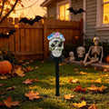 CRAGRSI Solar Halloween Skeleton Stake Lights Outdoor Skull Yard Lights Halloween Skeleton Garden Decor Black Solar Powered Waterproof for Yard, Lawn, Patio, Walkway, Garden, Halloween Outdoor Decor