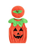 Cjfdfy Toddler Baby Boy Girl Halloween Pumpkin Costume Infant Baby Fall Pumpkin Outfit Velvet Pumpkin Pullover Vest Tops and Hat Set Cosplay Clothes
