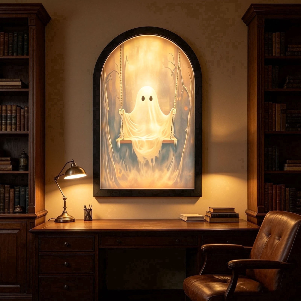 Clearance Martha Stewart Ghost Mirror,Light Up Ghost Mirror,Spooky Halloween Decorations Indoor for Wall Table Mantel Room Home Office Party
