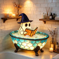 Clearance Halloween Ghost Bubble Bath Lamp, Cute Bathtub Ghost Night Lights for Halloween Decor, Reading Books Nightlight, Halloween Decorations for Indoor Readers & Book Lover Desk Home Party Gifts