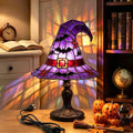 Clearance Halloween Table Lamp Decorations, Witch Hat Lamp Gifts - Handcrafted Retro Resin Witch Lamp, USB Powered Gothic Wizard Hats Night Light, Home Decor Accent Lamps for Bedroom