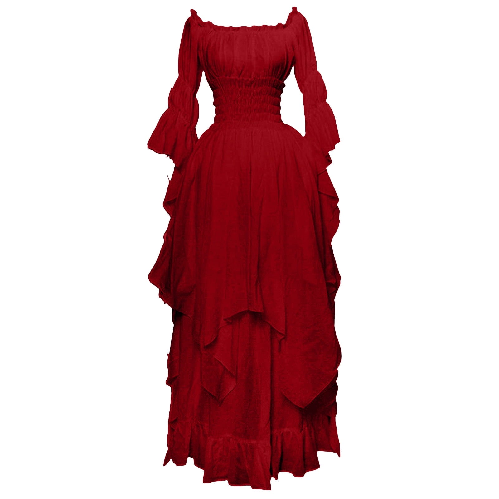 LYXSSBYX Maxi Dresses for Women Women's Long Sleeve Neck Dress Floor Length Cosplay Dress Plus Size Dress