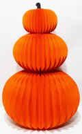 35-Inch Honeycomb Centerpiece Stacked Pumpkin for Seasonal Decor