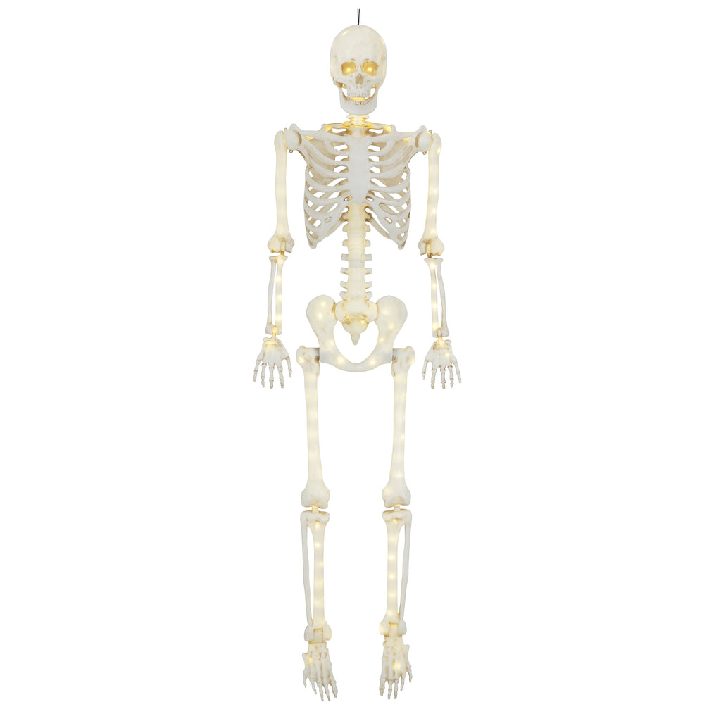 Way To Celebrate 5 ft Poseable LED Illuminated Skeleton Halloween Decoration