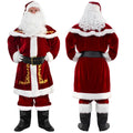 Deluxe Santa Costume for Men Santa Claus Suit 12pcs. Adults Christmas Jacket -XXL