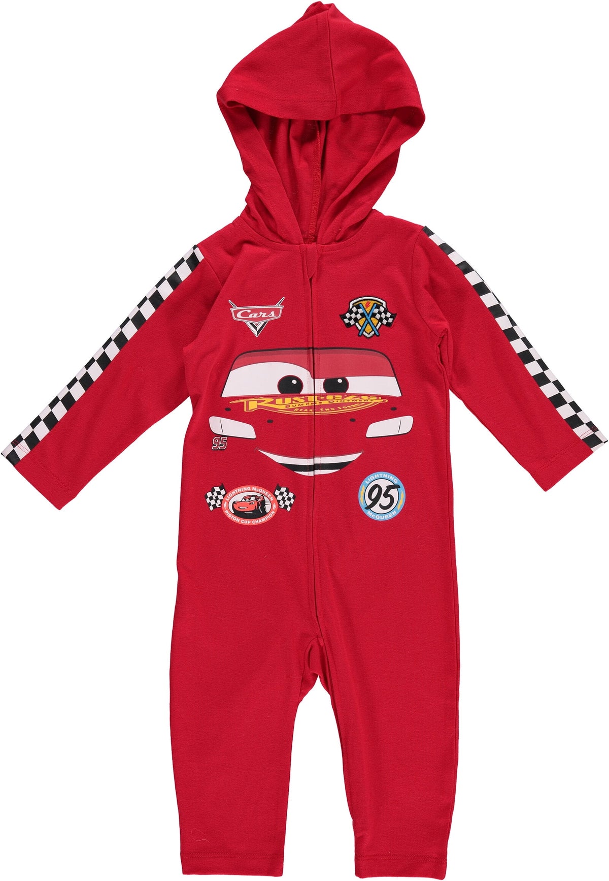 Disney Cars Toddler Boy or Girl Cosplay Hooded One Piece McQueen Red