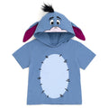 Disney Winnie the Pooh Little Boys' Cosplay Short Sleeve Hooded T-Shirt Eeyore Blue Grey