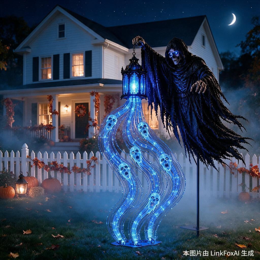 Halloween Witch Cauldron Garden Stake Lights, 2.7Ft LED Color Waterfall-Style Light Flow Flying Witch Garden Stake, Waterproof Weather Resistant Projector Lights for Outdoor Yard, Lawn, Pathway