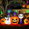 Firstness 8FT Halloween Inflatable Pumpkins Ghost Cat with Lights,Blow ups Outdoor Decorations for Yard