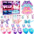 Flybay Princess Dress up for Girls, Toddler Dress up Clothes with Shoes & Accessories, Girls Role Play Princess Toys Gift for Girls 3 4 5 6 Years Old
