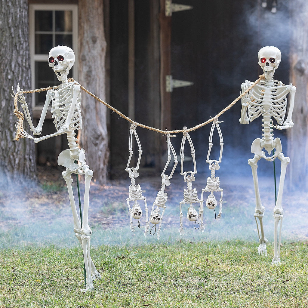 Fun Express Small Skeletons Held Hostage By Large Skeletons Halloween Decorating Kit - 6 Pc