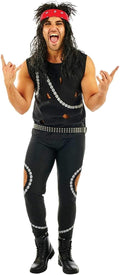Fun Shack Mens 80s Glam Rocker Costume Adult Rockstar Rock Punk Star Fancy Dress Halloween Black L