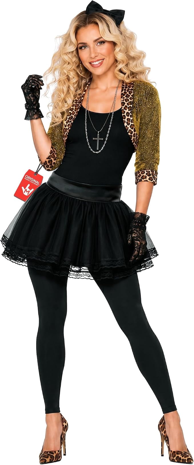 Fun Shack Womens 80s Pop Star Diva Costume Ladies Celebrity Popstar Fancy Dress Halloween Black L