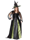 FunWorld Womens Plus Goth Maiden Witch Costume