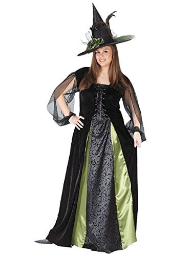 FunWorld Womens Plus Goth Maiden Witch Costume