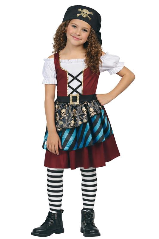 Pirate Cutie Costume for Children, Girls, Small (6/6X), by Way to Celebrate