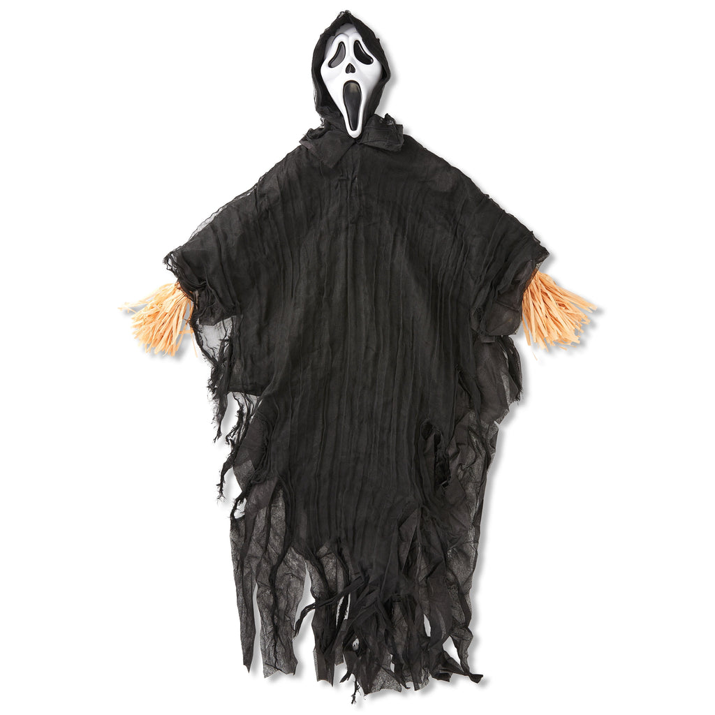 Ghost Face Scarecrow, Black, 60", Halloween Plastic Outdoor Decoration, by Fun World