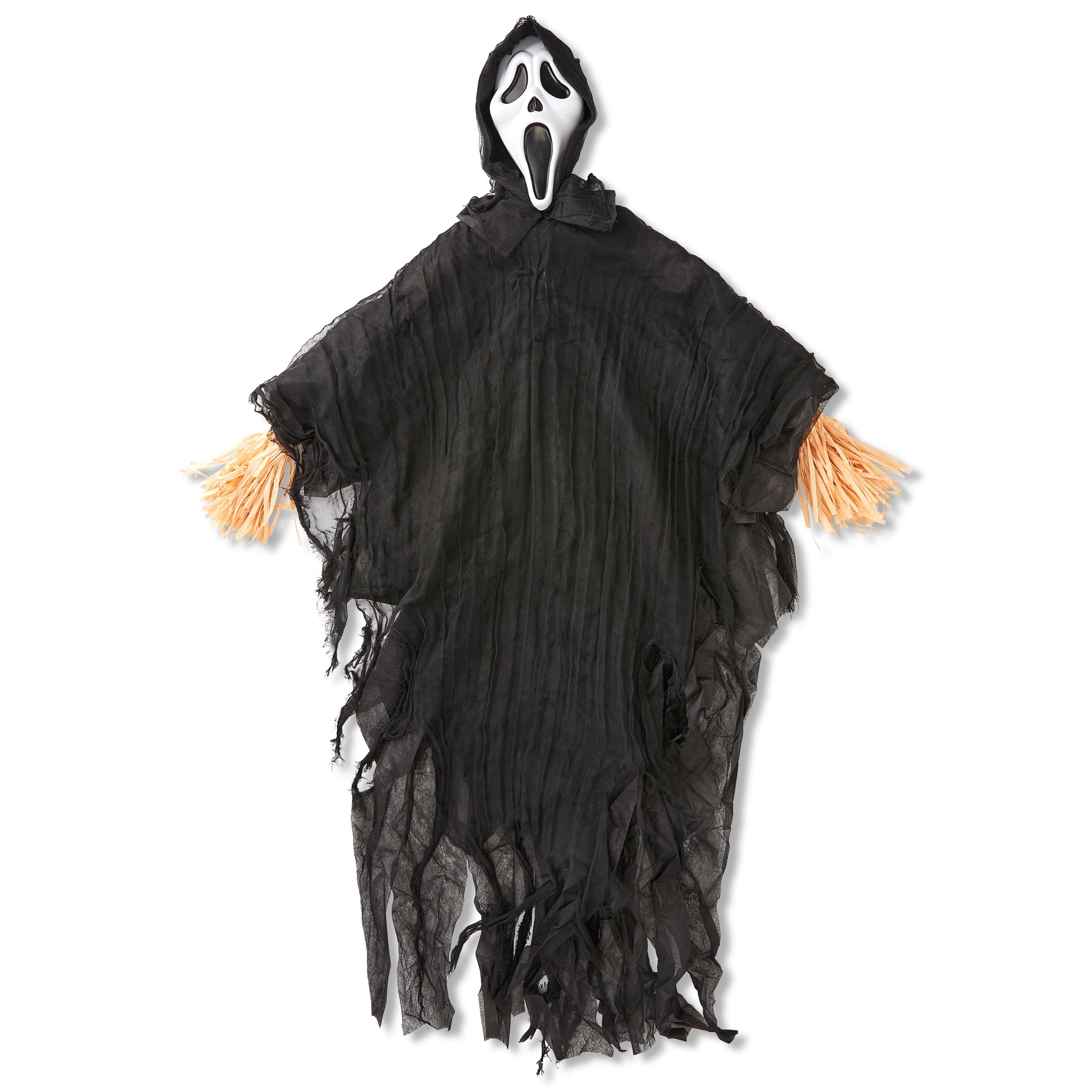 Ghost Face Scarecrow, Black, 60", Halloween Plastic Outdoor Decoration, by Fun World