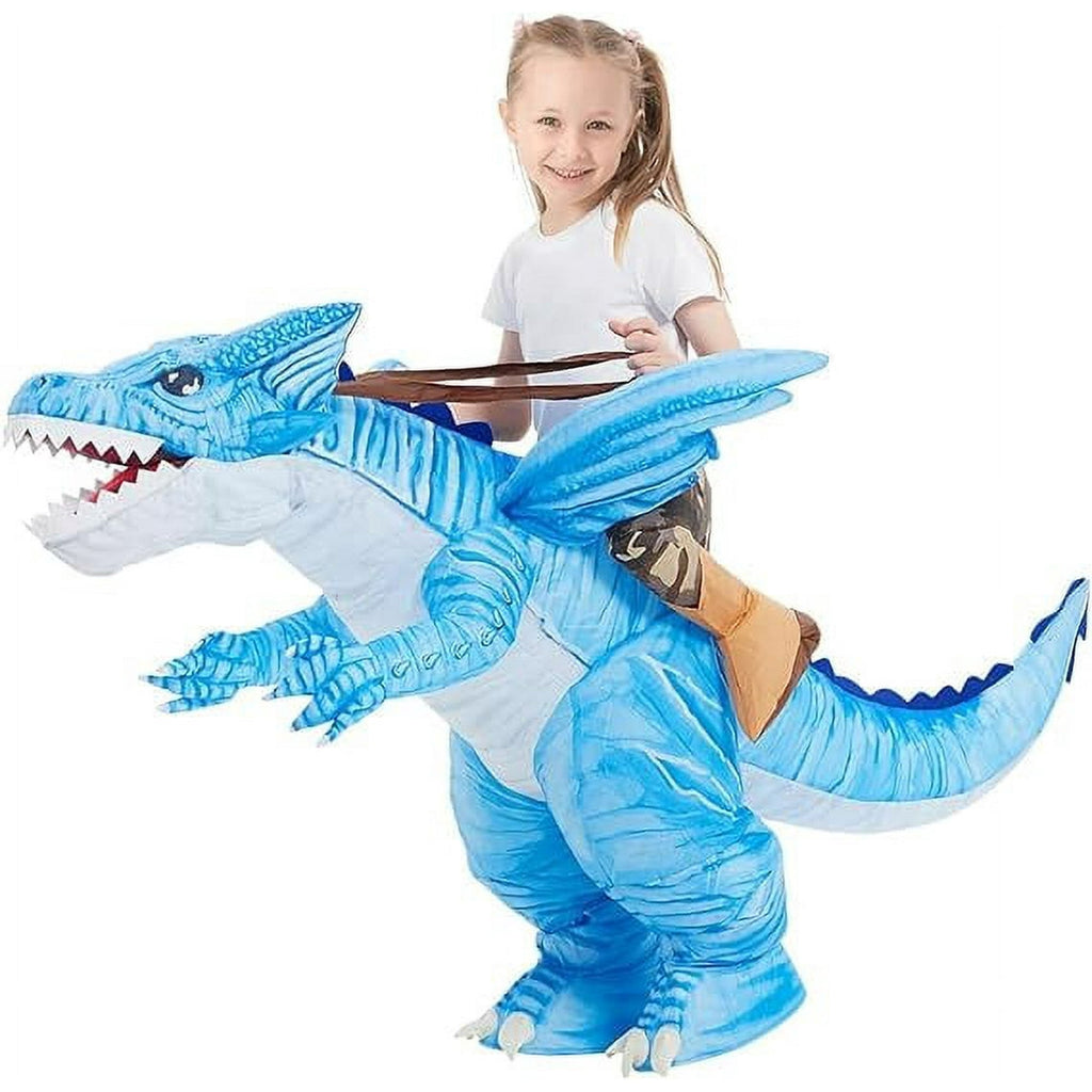 GOOSH Kids Inflatable Dinosaur Costume, Blow Up Dinosaur Costume Inflatable Dino Costume, Funny Halloween Costumes for Boys Girls Unisex Blow Up Costume for Halloween/Party/Cosplay
