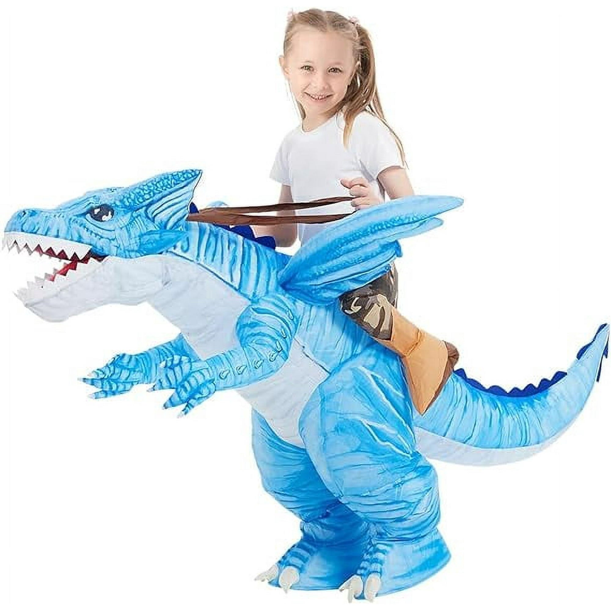 GOOSH Kids Inflatable Dinosaur Costume, Blow Up Dinosaur Costume Inflatable Dino Costume, Funny Halloween Costumes for Boys Girls Unisex Blow Up Costume for Halloween/Party/Cosplay