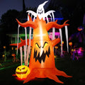 GOOSH Halloween Inflatables 10 FT Inflatable Halloween Tree with LED Lights, Scary Halloween Tree Inflatables Spooky Tree Inflatable with Pumpkin and Ghost, Outdoor Halloween Decorations for Holiday