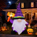 GOOSH Halloween Inflatables 6.7 FT Inflatable Gnome with Built-in LED Lights, Cute Halloween Inflatable Gnome Blow up Gnome with Pumpkin, Outdoor Halloween Decorations for Halloween Holiday Party