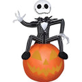 Gemmy Airblown Inflatable Nightmare Before Christmas Jack on Pumpkin Disney, 3.5 ft Tall, Multicolored
