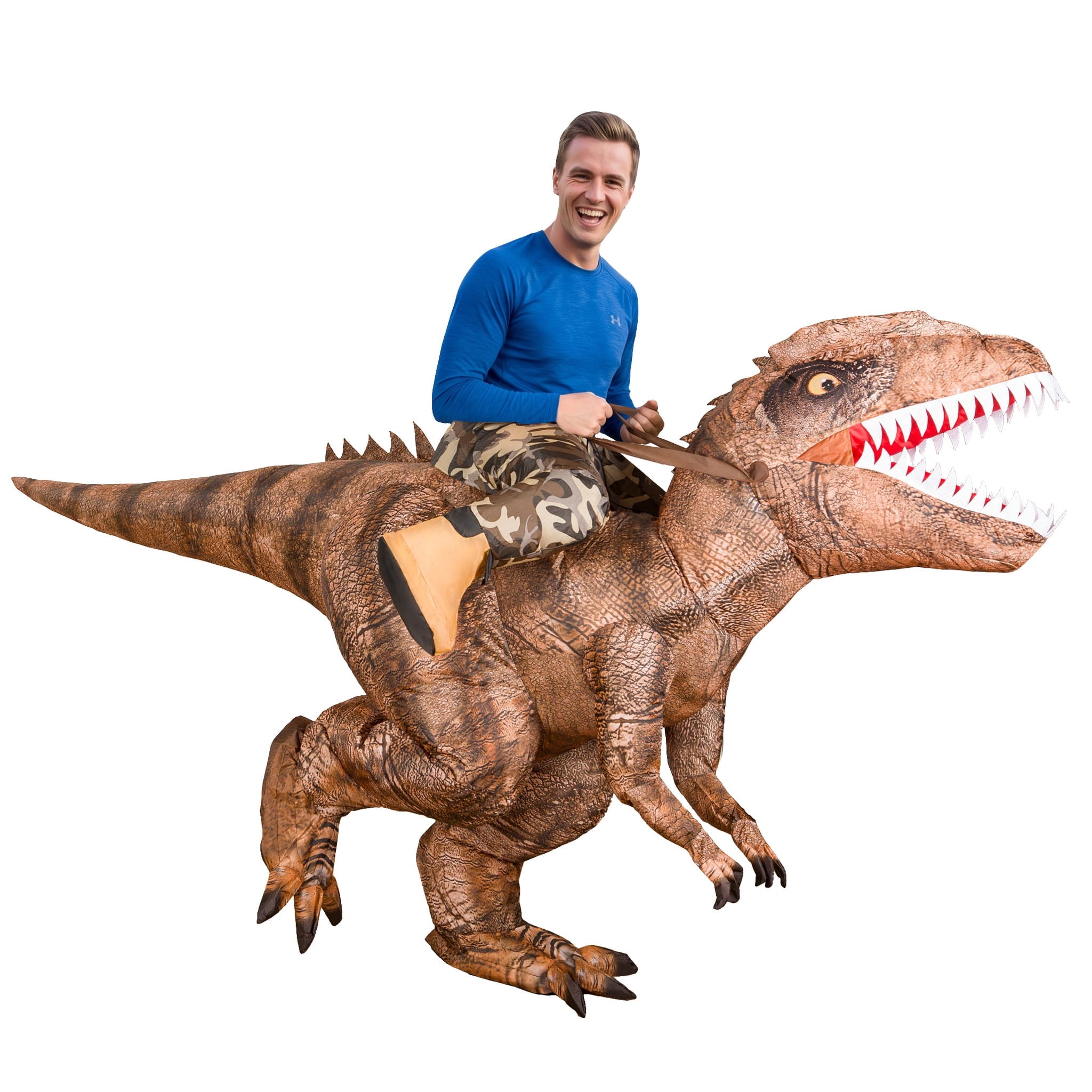 MAGOTAN Halloween Inflatable Dinosaur Costume Adult,Blow Up T Rex Suit Men Women, Halloween Adults Funny Blow Up Lightweight & Flexible for Cosplay, Parades