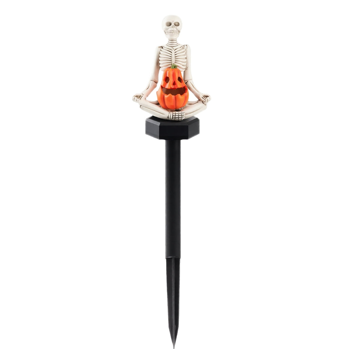 Halloween Skull Solar Garden Stake Light, Resin Skull Solar Outdoor Light for Yard and Garden, Spooky Decorative Stake Lighting for Halloween Courtyard and Lawn Decor 15.35*2.36Inch,1PC