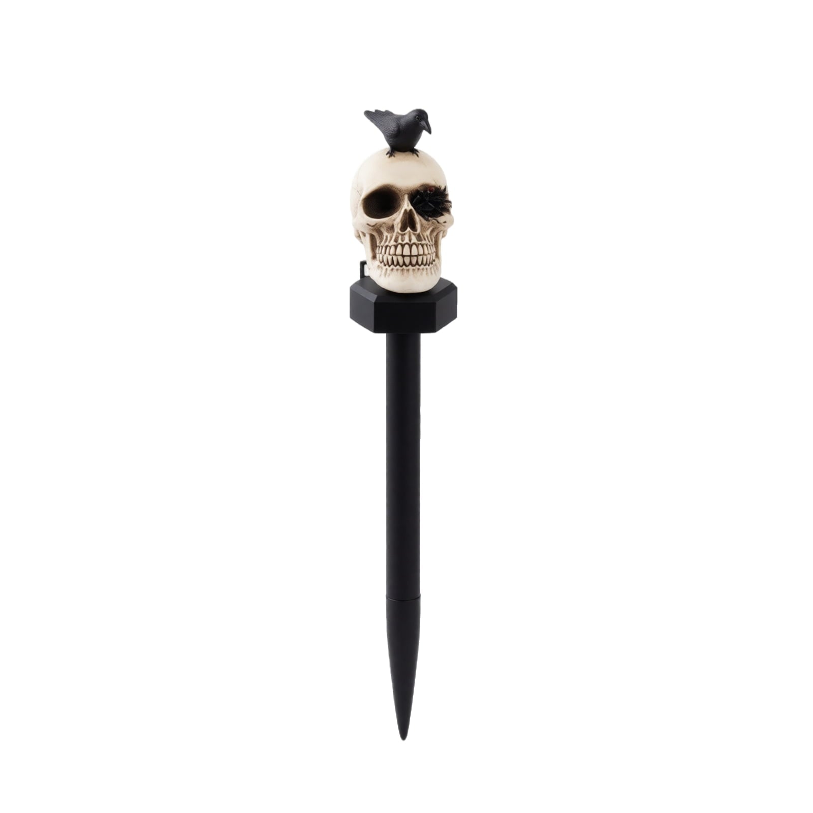 Halloween Skull Solar Garden Stake Light, Resin Skull Solar Outdoor Light for Yard and Garden, Spooky Decorative Stake Lighting for Halloween Courtyard and Lawn Decor 15.35*2.36Inch,1PC