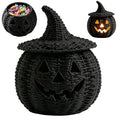 Halloween Woven Seagrass Pumpkin For Spooky Halloween Candy Storage And Home Decor, Black Handcrafted Witch Hat Woven Seagrass Pumpkin For Festive Parties, Premium Decorative Woven Seagrass Pumpkin