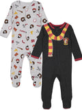 Harry Potter Infant Baby Boys 2 Pack Zip Up Sleep N' Play Coveralls Newborn to Infant