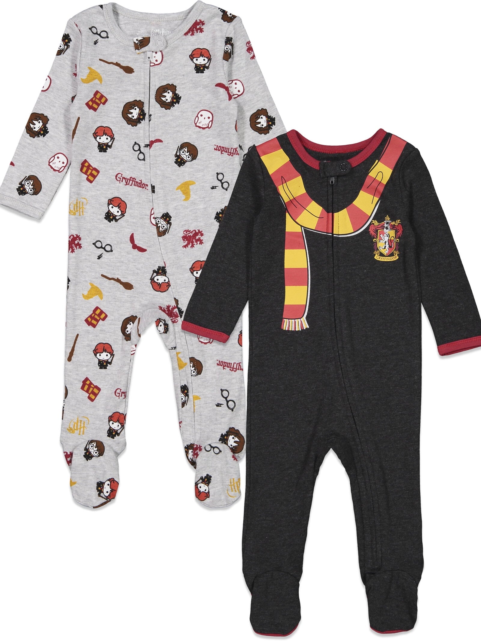 Harry Potter Infant Baby Boys 2 Pack Zip Up Sleep N' Play Coveralls Newborn to Infant