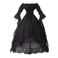 Hvyesh Victorian Dress, Renaissance Costume Women Off Shoulder Long Bell Sleeve High Low Dress Medieval Dresses Peasant Gothic Fairy Witch Dress