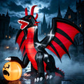 Joyfy 8 ft Halloween Inflatable Fire Dragon with Pumpkin,Animated Moving Mouth & Internal LED Lights,Blow Up Yard Decor Outdoor Lawn Garden Indoor Porch Patio Spooky Halloween Decoration