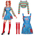Joyfy Creepy Doll Costume for Women, Family Matching Killer Doll Costume for Halloween Fancy Dress up Cosplay