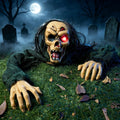 Joyfy Halloween Decorations Outdoor Groundbreaker Creepy Life Size Light Up Climbing Zombie Groundbreaker with Sound,Motion Activated Halloween Decorations Haunted House Decorations