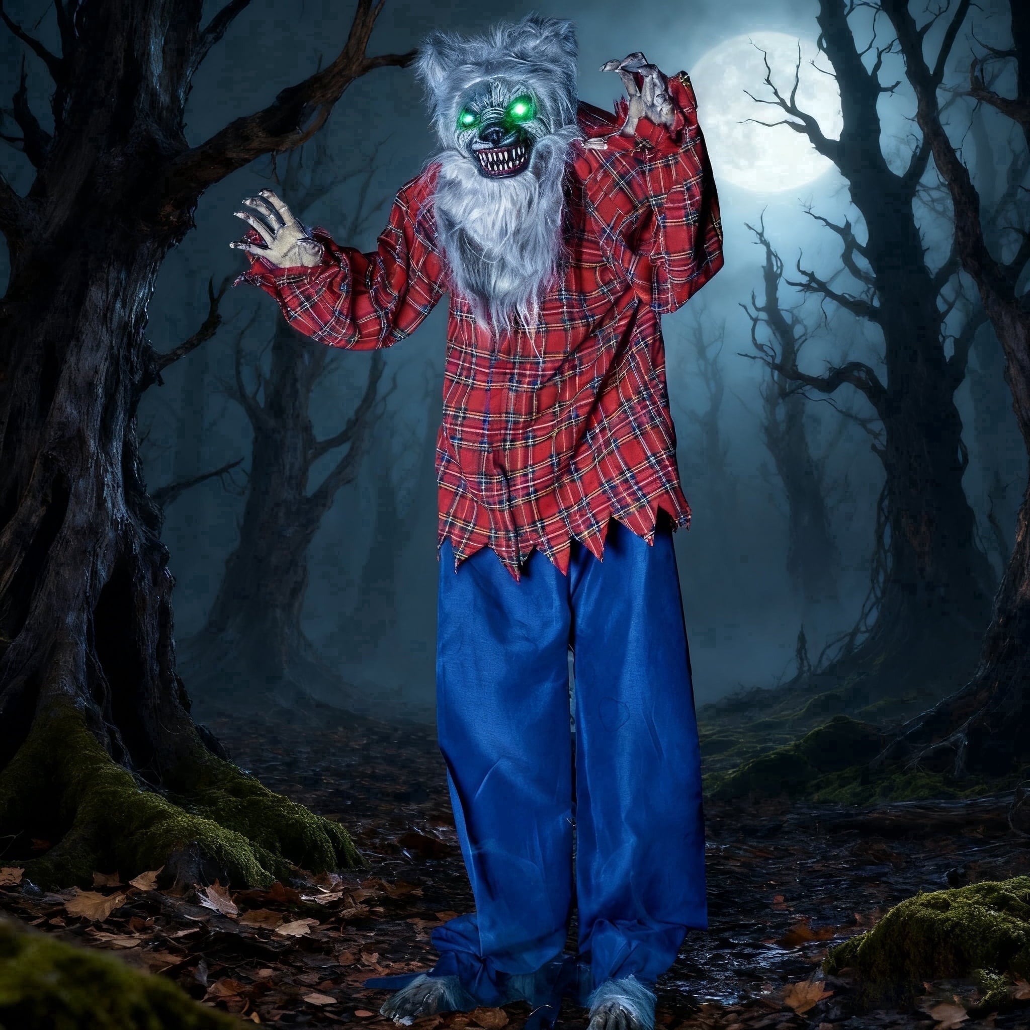 Joyfy 67" Standing Grim Reaper with Chain, Large Halloween Decorations Outdoor, Life Size Animatronics Skelton, Sound-Actived Party Decor with Creepy Sound & LED Eyes, Scary Haunted House Props