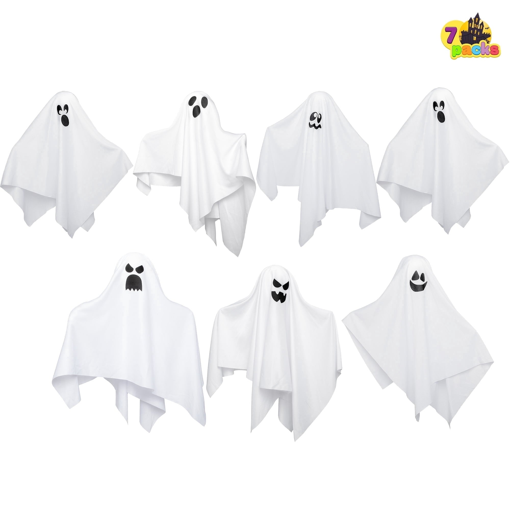 Joyfy 3 Pack Halloween Hanging Ghosts Decorations,27.5" Cute Scary Flying Ghosts Outdoor Hanging Halloween Decorations Yard Decorations